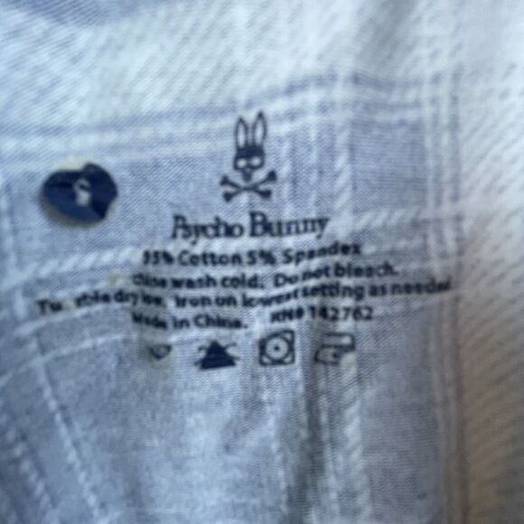 Psycho Bunny Lounge Pants Mens Small Blue Flannel Pajama Sleepwear Stretch - Picture 3 of 7